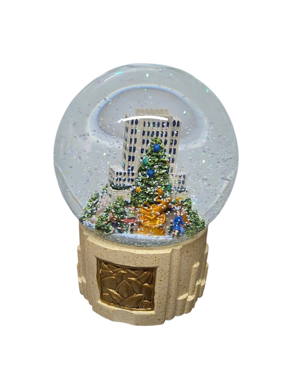 New York City Themed Decorative Snow Globe with Building and Holiday Scene